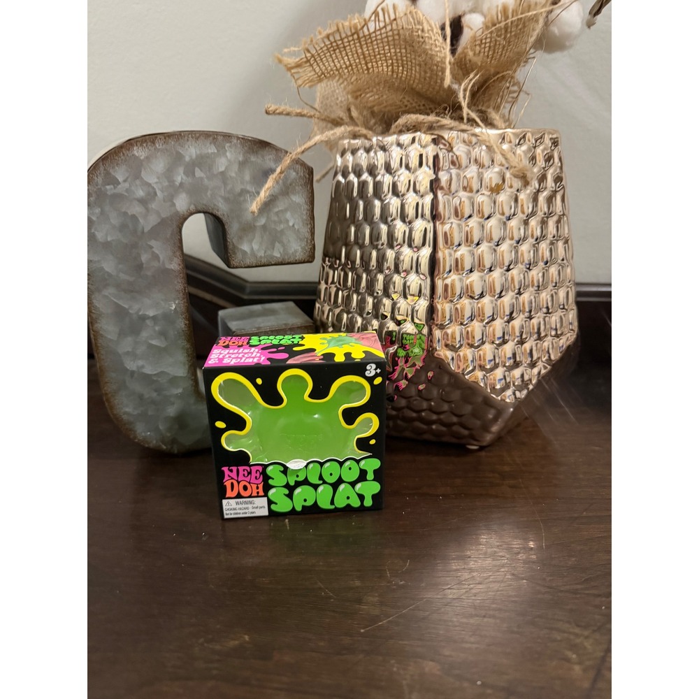 Schylling NeeDoh Sploot Splat Neon Green Stress Ball Fidget Toy Sensory Play New
